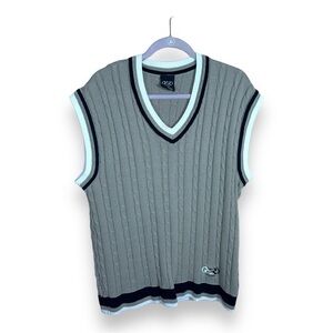 VINTAGE XL ROCKY BEIGE SWEATER VEST SLEEVELESS ACADEMIA PREPPY  COTTON